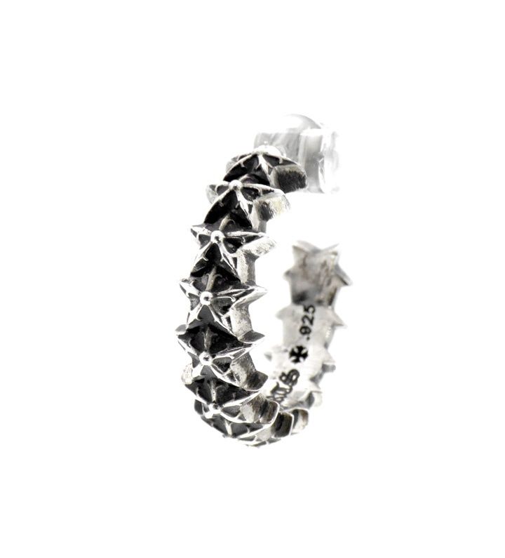 クロムハーツ CHROME HEARTS HOOP STAR スター バンド シルバー ピアス w23189