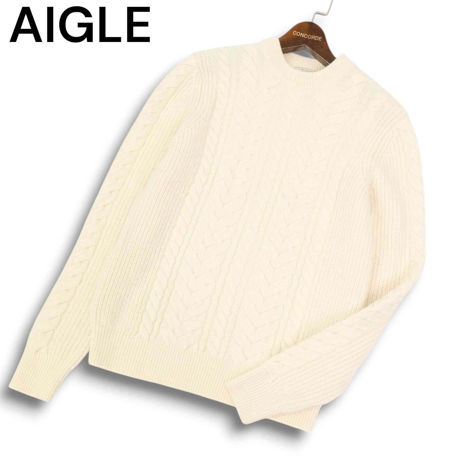 AIGLE クルーネックケーブルセーター／エーグル（AIGLE） SEVEN BY
