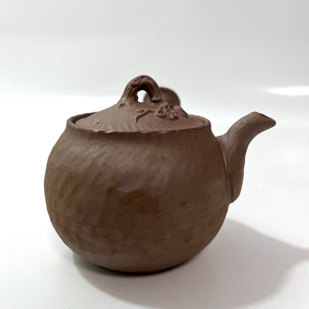 (す36)朱泥横手急須 梅細工 昭和民芸 常滑焼 茶道具 手捻り 煎茶器 す36)朱泥横手急須 梅細工 昭和民芸 常滑焼 茶道具 手捻り 煎茶器