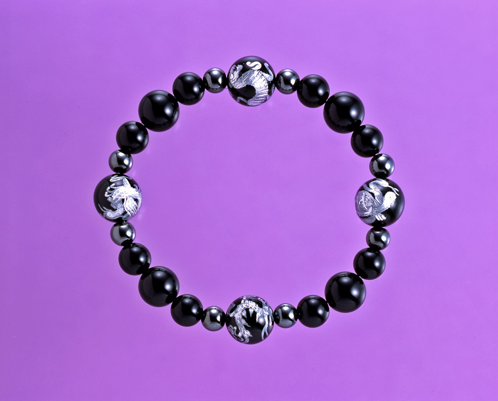★格安お買い得★限定目玉品『成功の象徴』【8mmブラックオニキス&水晶】❤ ☆格安お買い得☆限定目玉品『成功の象徴』【8mmブラック