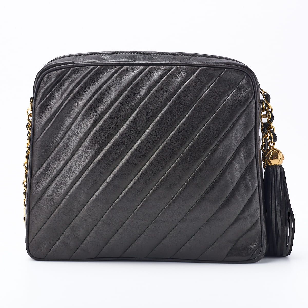 CHANEL シャネル バイアスステッチ ココマーク フリンジ付き チェーン 