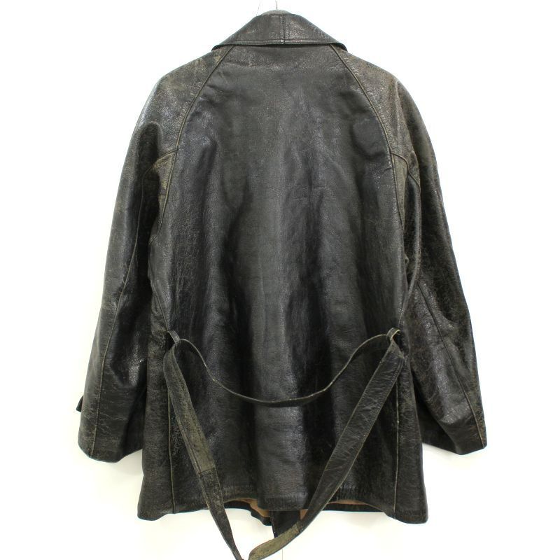 70s vintage ダブル カーコート レザージャケット メンズ XL