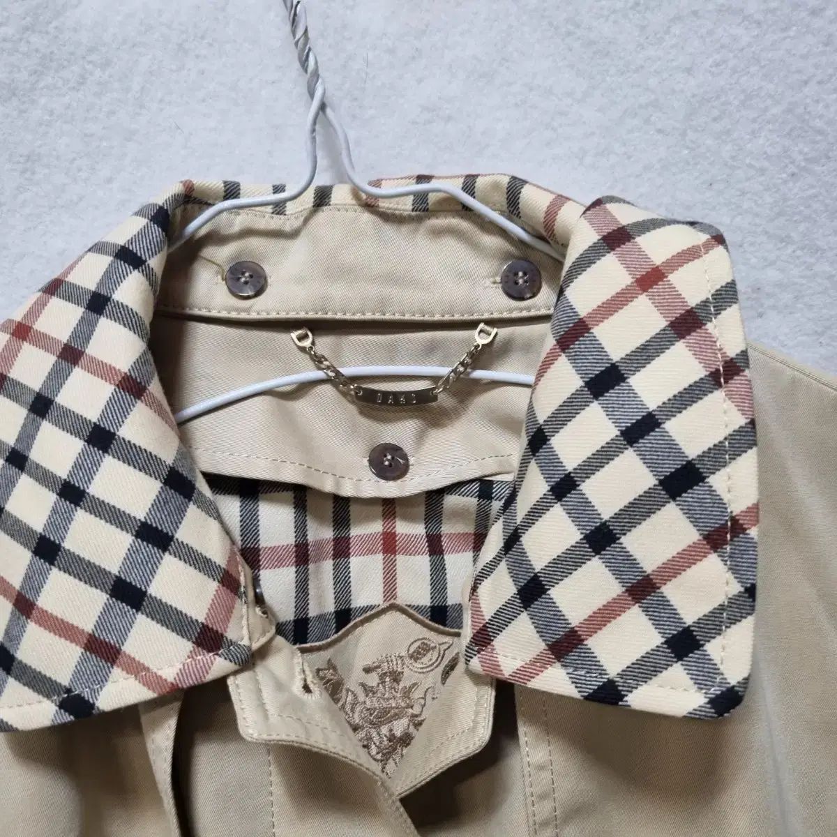 DAKS ダックス ハーフコート チェック柄 総柄 ベルト付き size38 DAKS(ダックス) レディース チェック ハーフコート - メルカリ