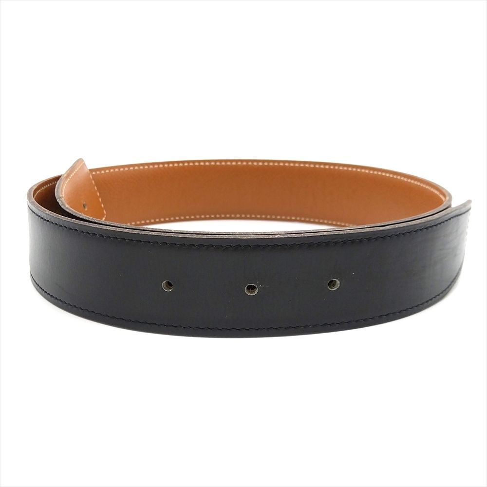 ◇エルメス◇レザー/リバーシブル/ベルト/刻印:□B/ブランド エルメス HERMES リバーシブル ベルト レザー □B刻印 ブラック
