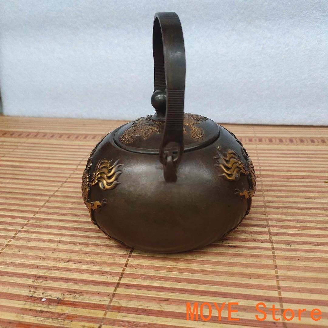 銅器 銅壺 麒麟茶壺 提梁壺 煎茶器 茶道具 装飾品 工芸品 置物