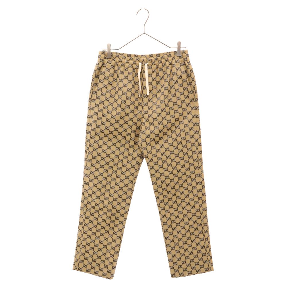 未使用級　グッチ　大きいサイズ2XL　カジュアルパンツ　GG　レザー　ベージュ 未使用級グッチ大きいサイズ2XLカジュアルパンツGGレザーベージュ