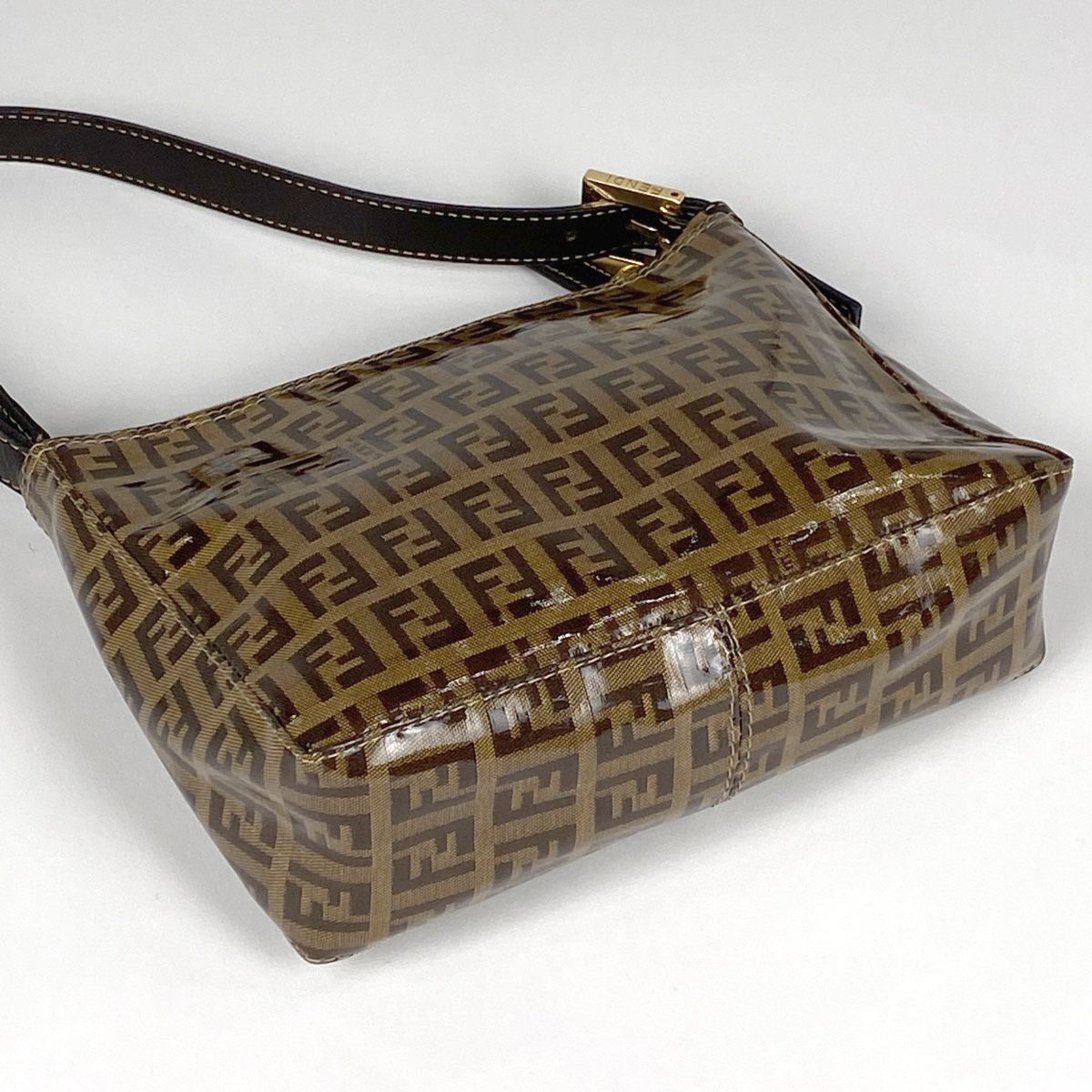 フェンディ FENDI ズッキーノ柄 ミニ ハンドバッグ ロゴ アクセサリー 