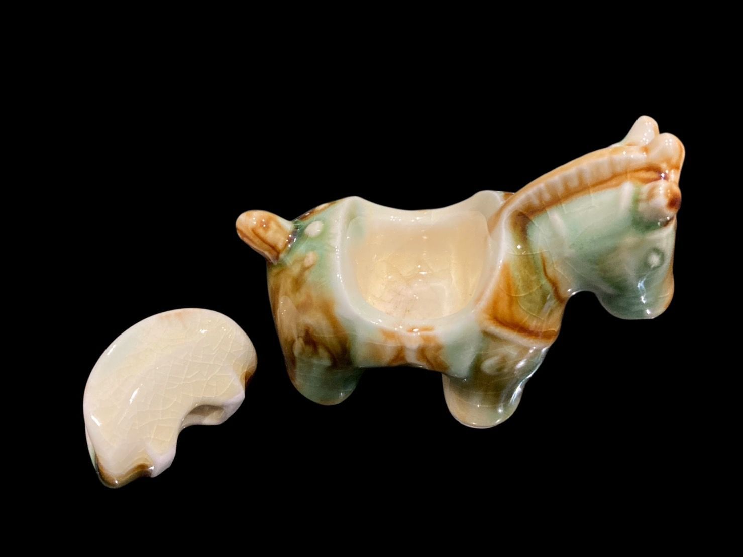 茶道具 三彩馬香合 茶器 香道具 香合 工芸 古美術 骨董