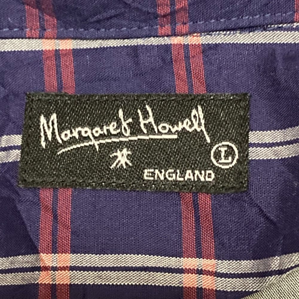 美品 MARGARET HOWELL マーガレットハウエル シワ加工 チェック