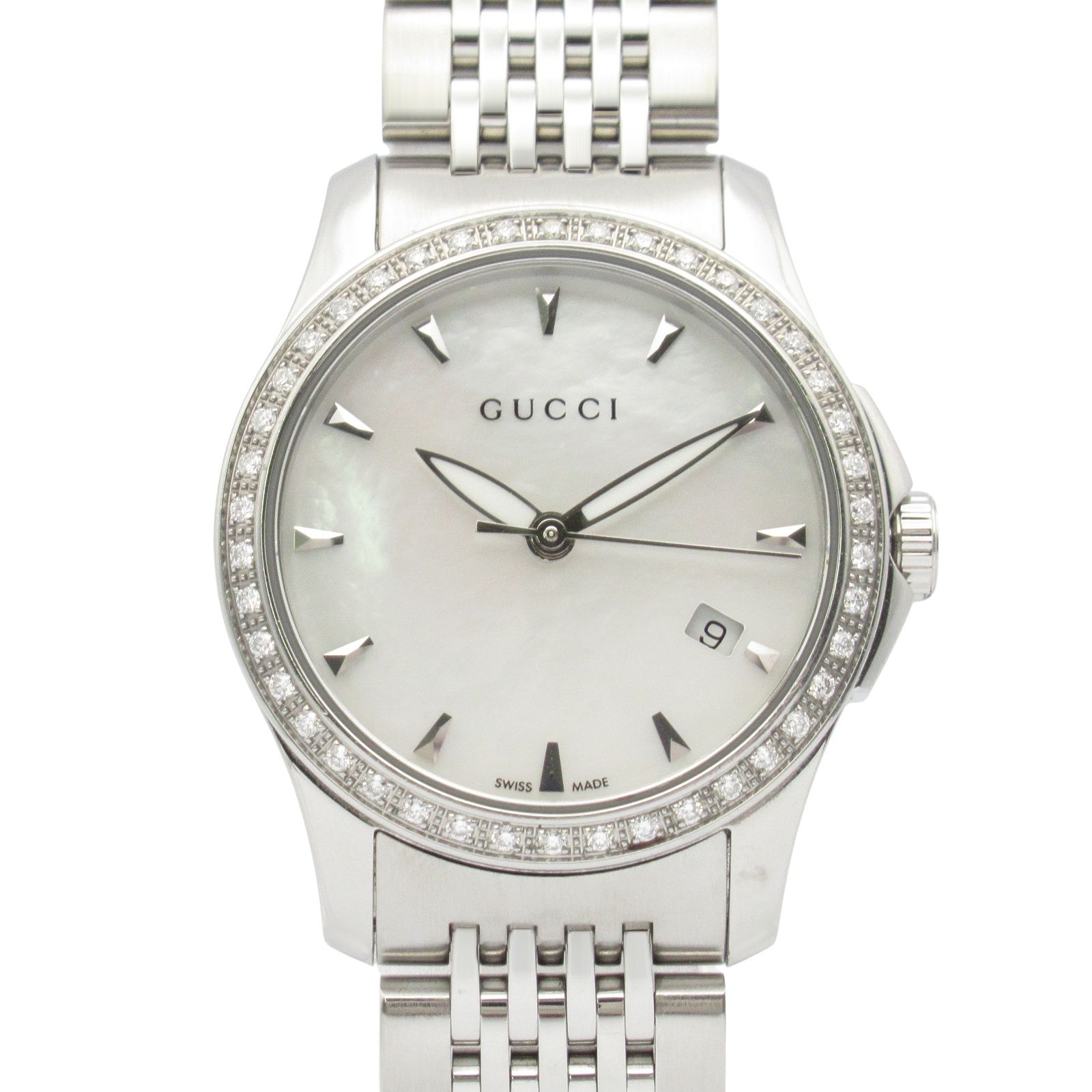 グッチ GUCCI 腕時計 Gタイムレス 126.2 ホワイトシェル ステンレス 