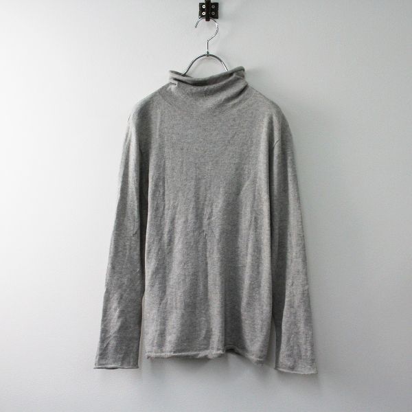 美品　エヴァムエヴァ　カシミヤ混タートルネック　プルオーバーニット　グレージュ 美品 エヴァムエヴァ カシミヤ混タートルネック プルオーバーニット