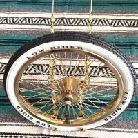 現品限り 20インチ LOWRIDER フラットツイスト コンチネンタル キット 16インチ ゴールドホイール LOWRIDER タイヤ付き BRIGHTFACE_UK