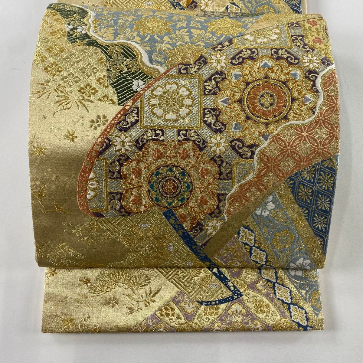 袋帯 桃山几帳絵巻 本金糸 正絹 AO-3778 袋帯 桃山几帳絵巻 本金糸 正絹 AO-3778 レディース