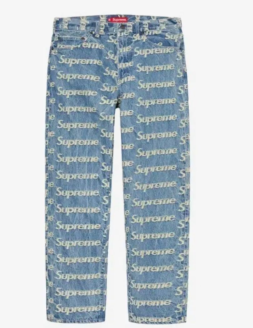 Supreme(シュプリーム) 解放された ロゴ レギュラー ジーンズ 青 ー 21SS