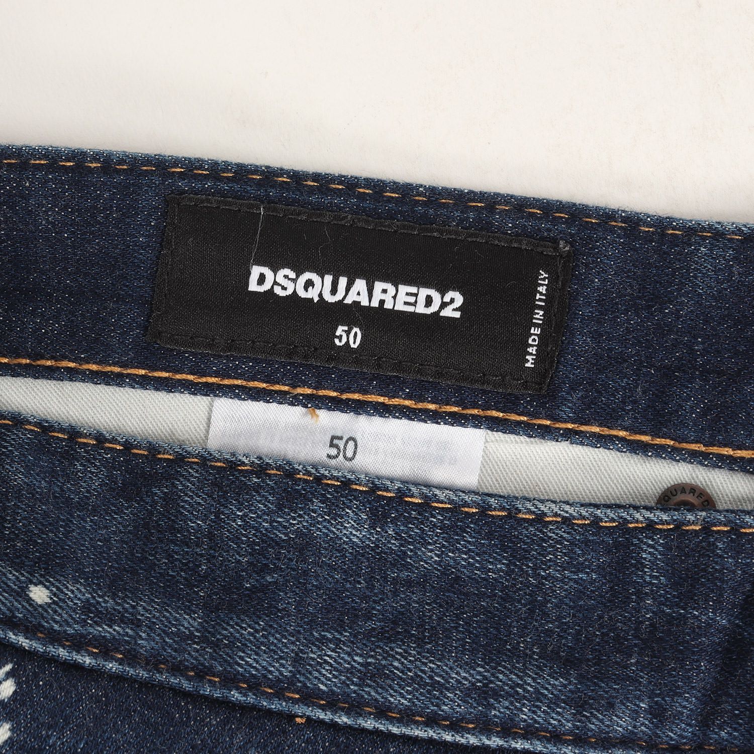 DSQUARED2 パンツ サイズ:50 23SS クラッシュリペア ブリーチ 加工 ストレッチ テーパード デニムパンツ Sailor Jean  ボタンフライ セーラー インディゴ イタリア製 ボトムス ジーンズ ジーパン【メンズ】 - メルカリ