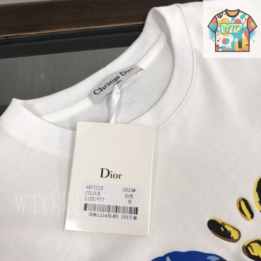 シンプルながら存在感たっぷり♪【Dior】25SS コットン Tシャツ 今日特価】DIOR 25SS Summer New Arrival - ダブルガーゼ綿