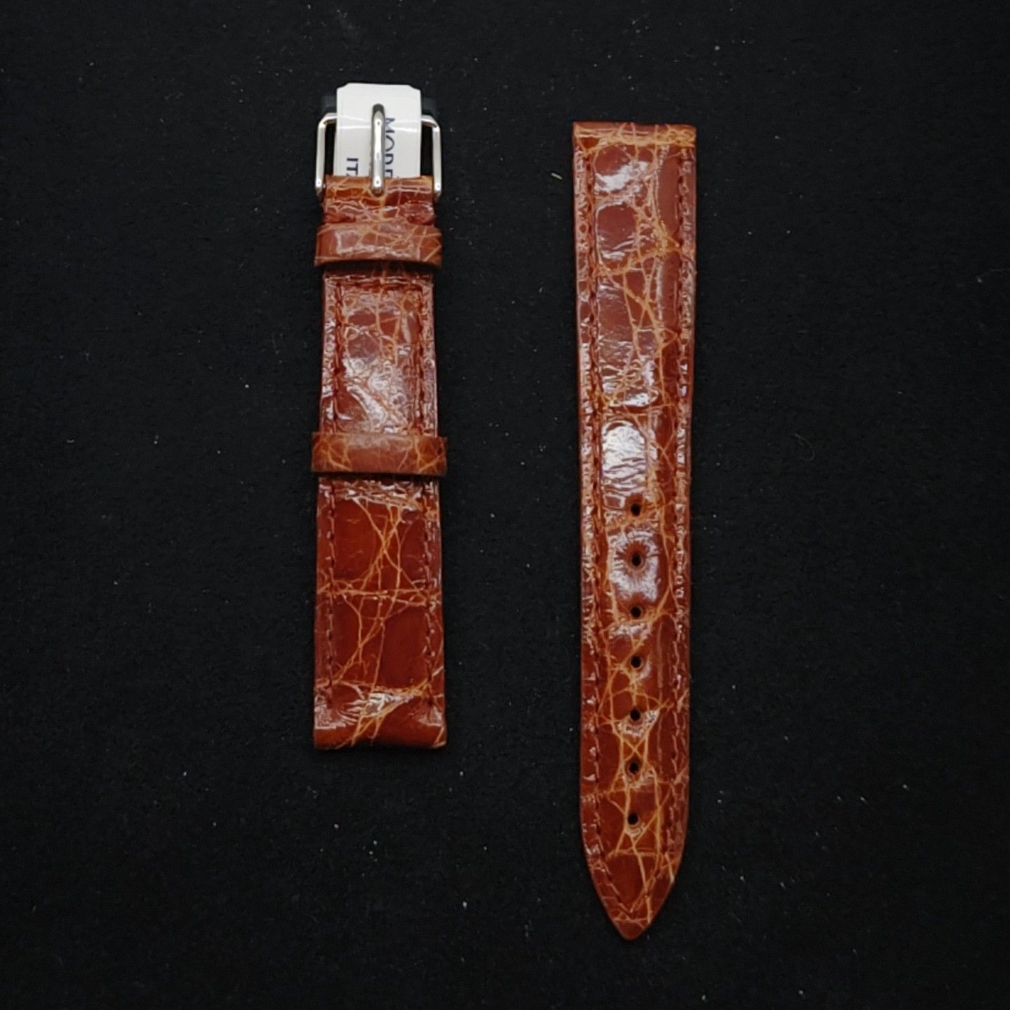 デッドストック品 モレラート MORELLATO AMADEUS カイマン レザー ゴールドブラウン 16mm 時計バンド 時計ベルト バンド交換 人気 おしゃれ 25-M-486