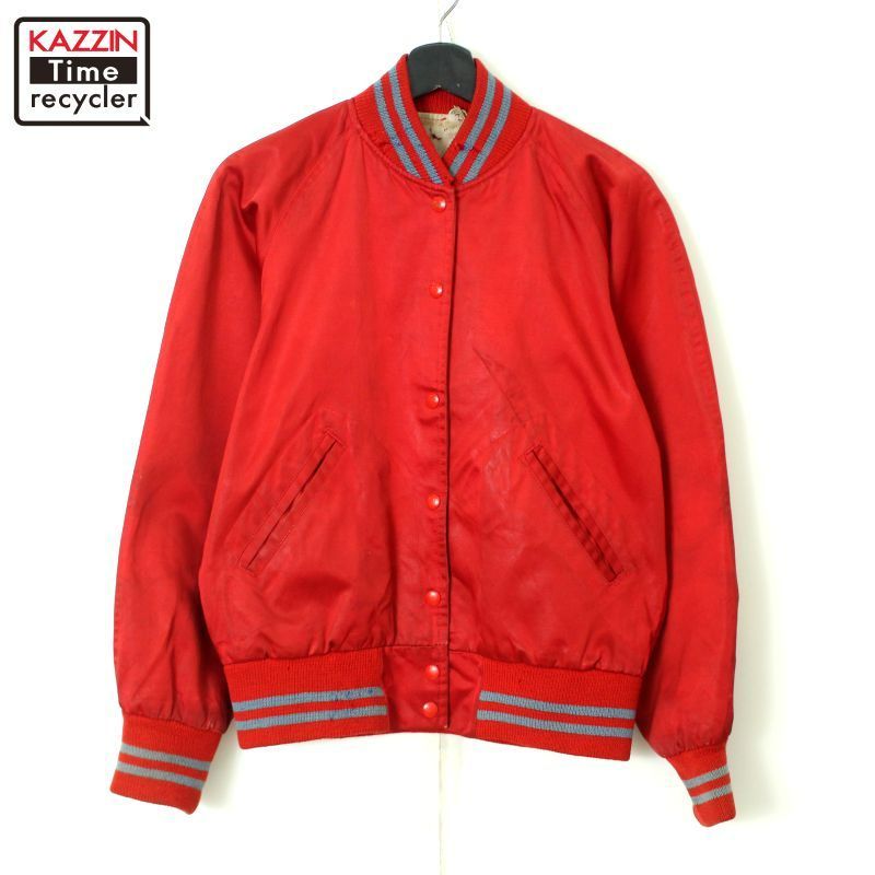 60s vintage 無地 ナイロン スタジャン メンズ Mサイズ相当