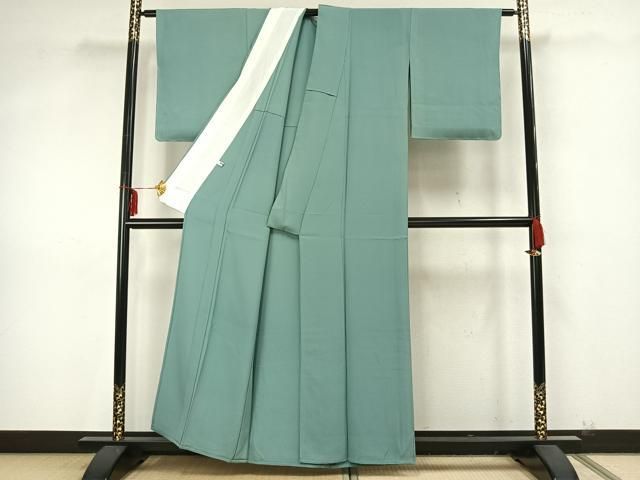 平和屋着物▽上質な色無地 単衣 薄青色 正絹 逸品 未使用 AAAZ9353fy