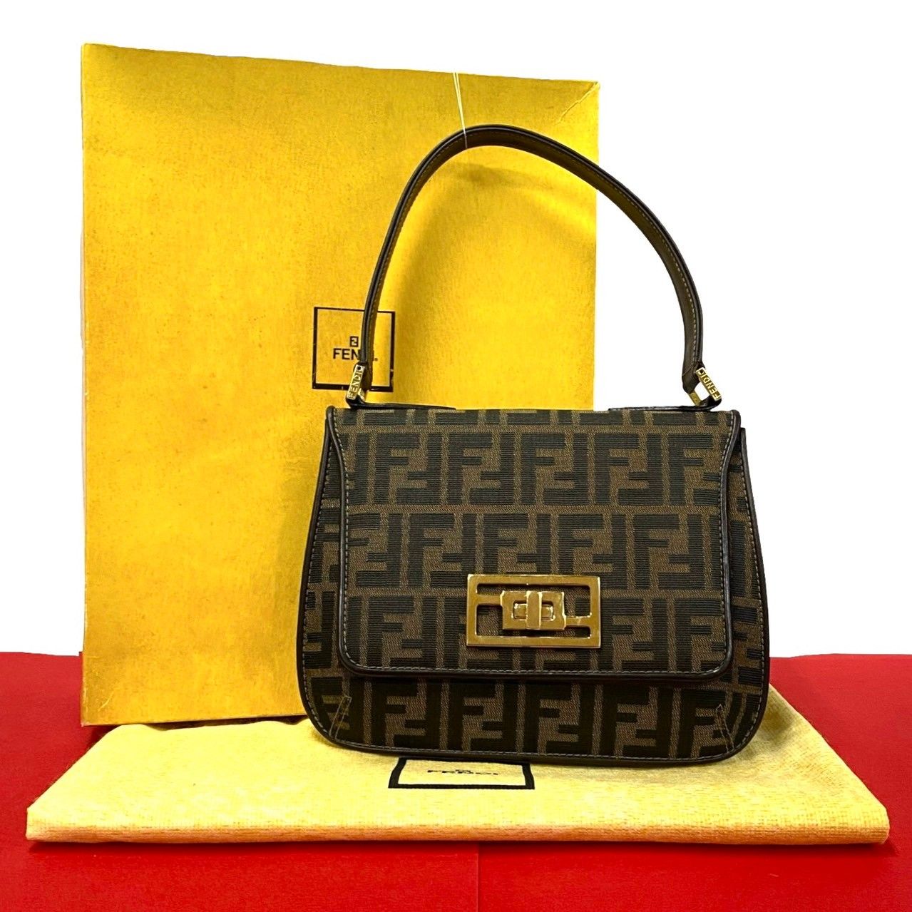 ✨希少美品✨ ものすごく フェンディ ズッカ トートバッグ FF金具 