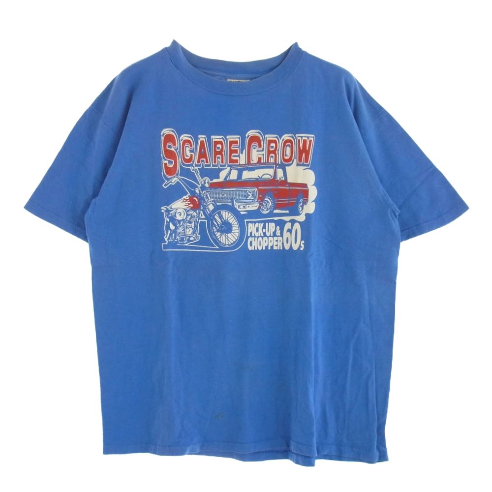 スケアクロウ Scarecrow PRINT TEE SS プリント 半袖 Tシャツ 青系 ブルー系 L【中古】