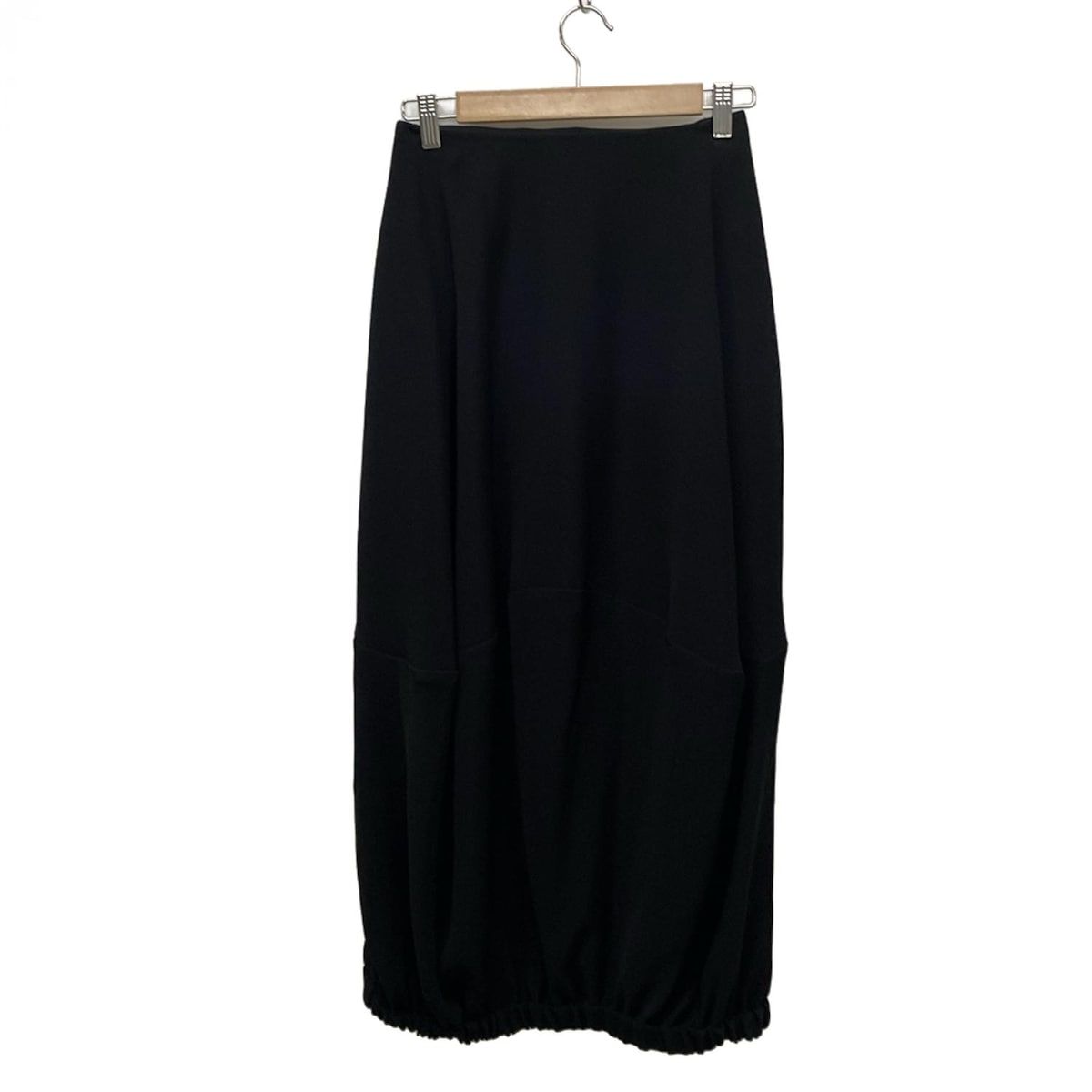 ENFOLD エンフォルド ロングスカート サイズ38 M レディース - 300FS931-0290 黒 ウエストゴム ギャザー 変形デザイン