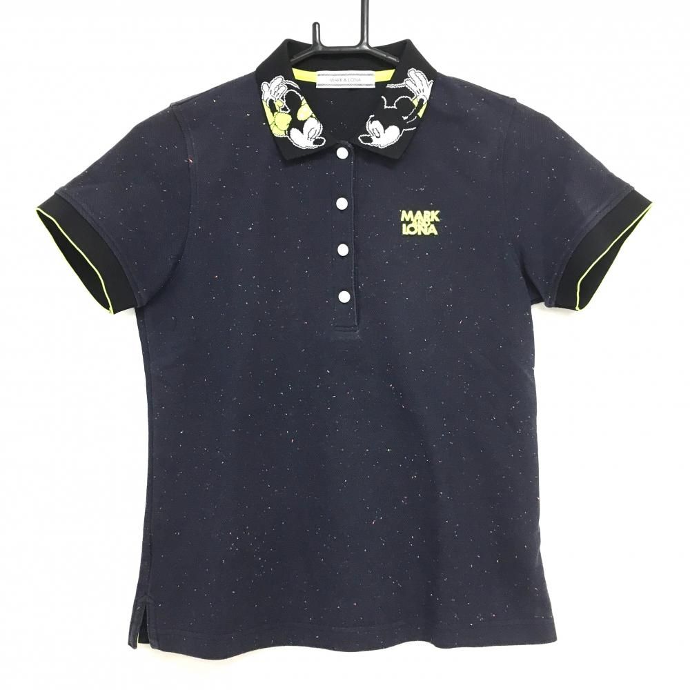 ☆値下げ☆マークアンドロナ×Disney 半袖ポロシャツ ネイビー×蛍光