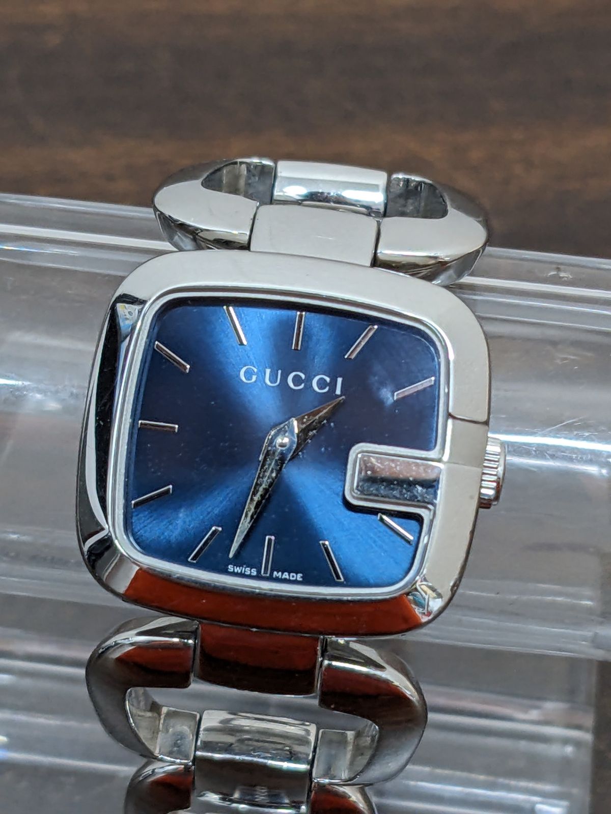 GUCCI グッチ YA125.5 G 文字盤 ネイビー レディース QZ クォーツ 腕時計