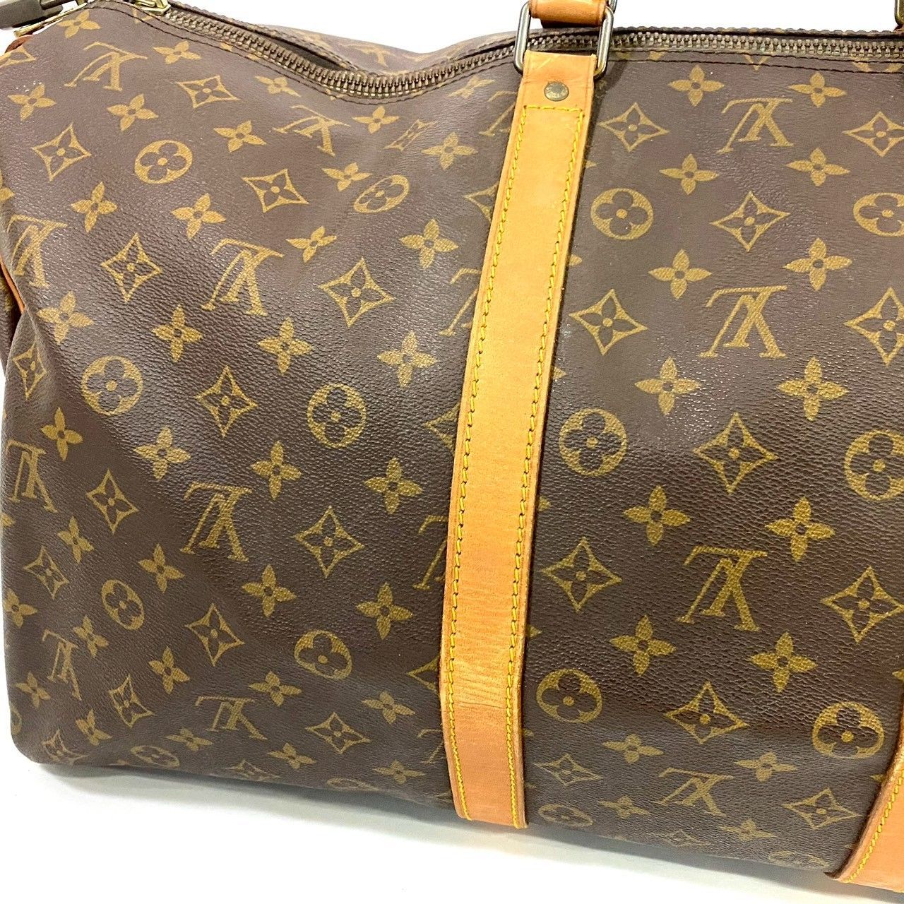 Y LOUIS VUITTON キーポル 55 モノグラム パドロック ボストンバッグ ブラウン 茶 ルイ ヴィトン 59155NY1