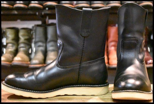 【10.5E 良品 10年】レッドウィング 8169 ペコス 黒 ブラッククローム プルオン クッションソール ブーツ redwing pecos HOPESMORE【FA050】