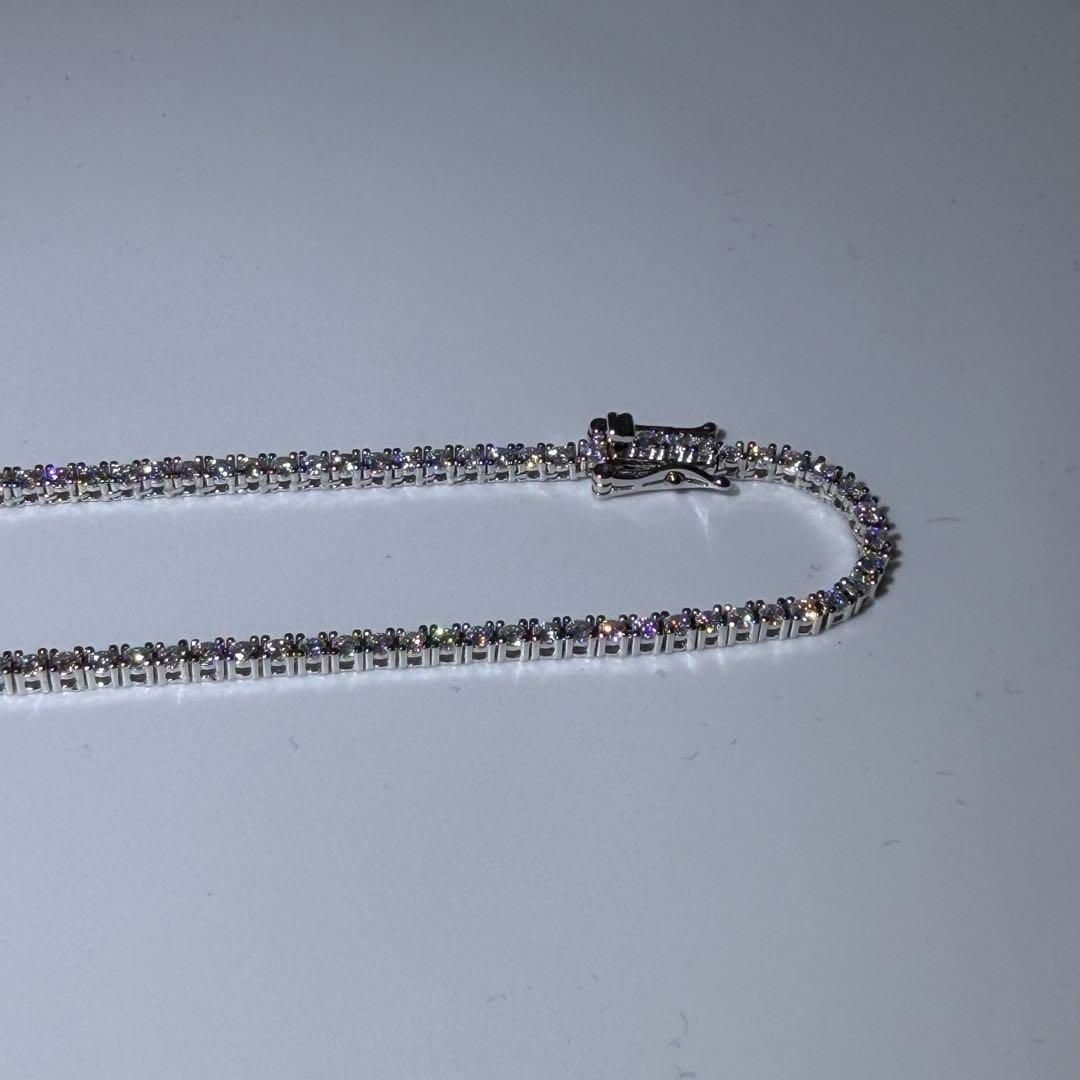 モアサナイト テニスネックレス 2mm 50cm シルバー925 - メルカリ