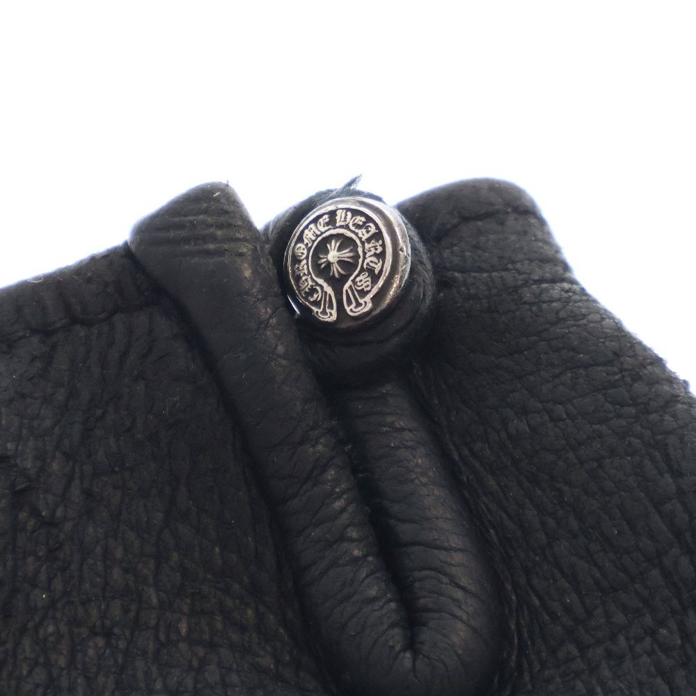CHROME HEARTS （クロムハーツレザーグローブ ホースシューロゴボタン クロムハーツ ホースシューロゴボタン レザーグローブ size 8.5