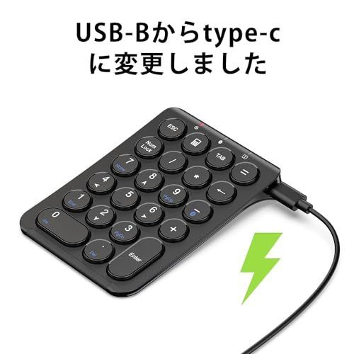 ブラック iClever テンキー Bluetooth ワイヤレス 数字 キーボード