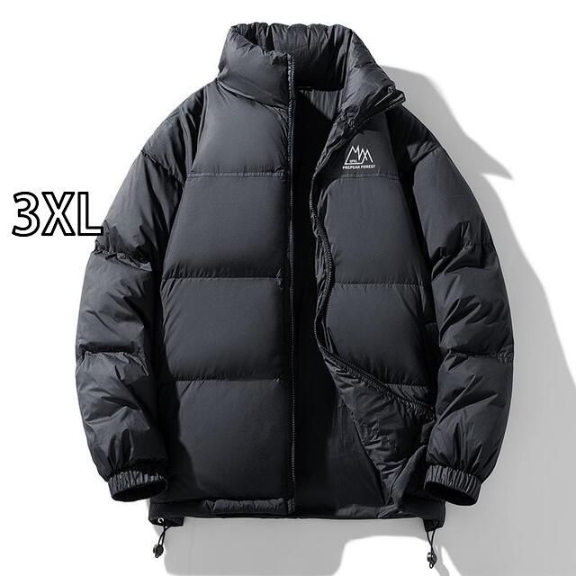 3XL メンズ ファッション 服 男性用 オシャレ シンプル 大人 かっこいい ストリート スタンドカラー ダウン ジャケット ゆったり カジュアル 厚手 ホワイト ダックダウン パファー ジャケット