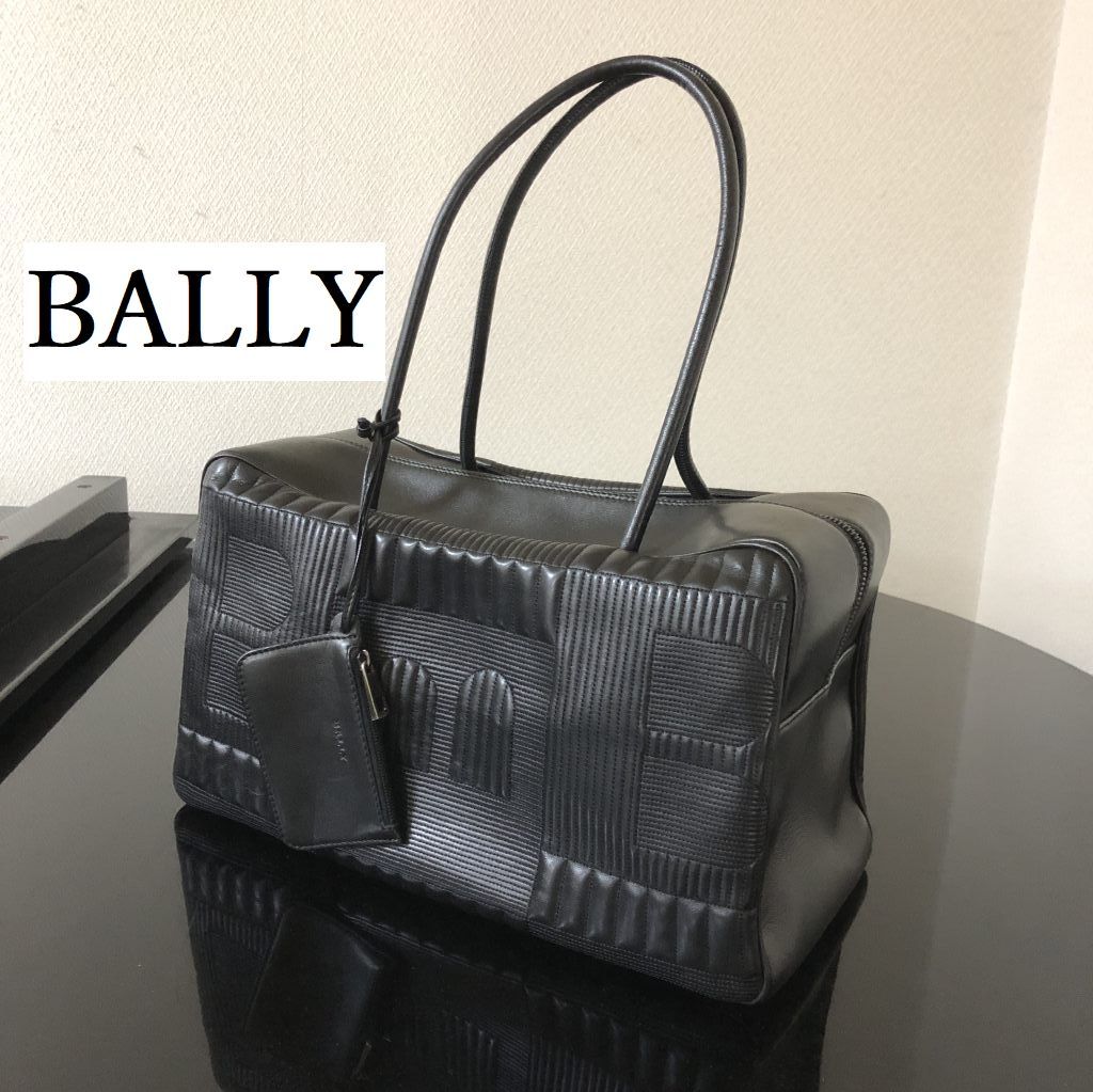 BALLY バリー スクエア ショルダートートバッグ 黒 ヴィンテージ ...