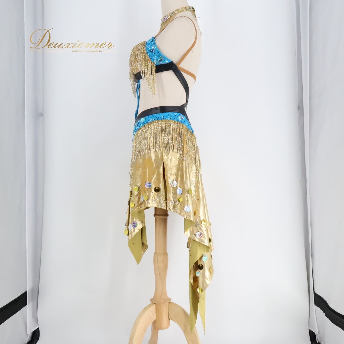 ゆ*み様 チャコット 社交ダンスドレス 日本製 社交ダンス衣装】ゴールド Chacott チャコット ラテン