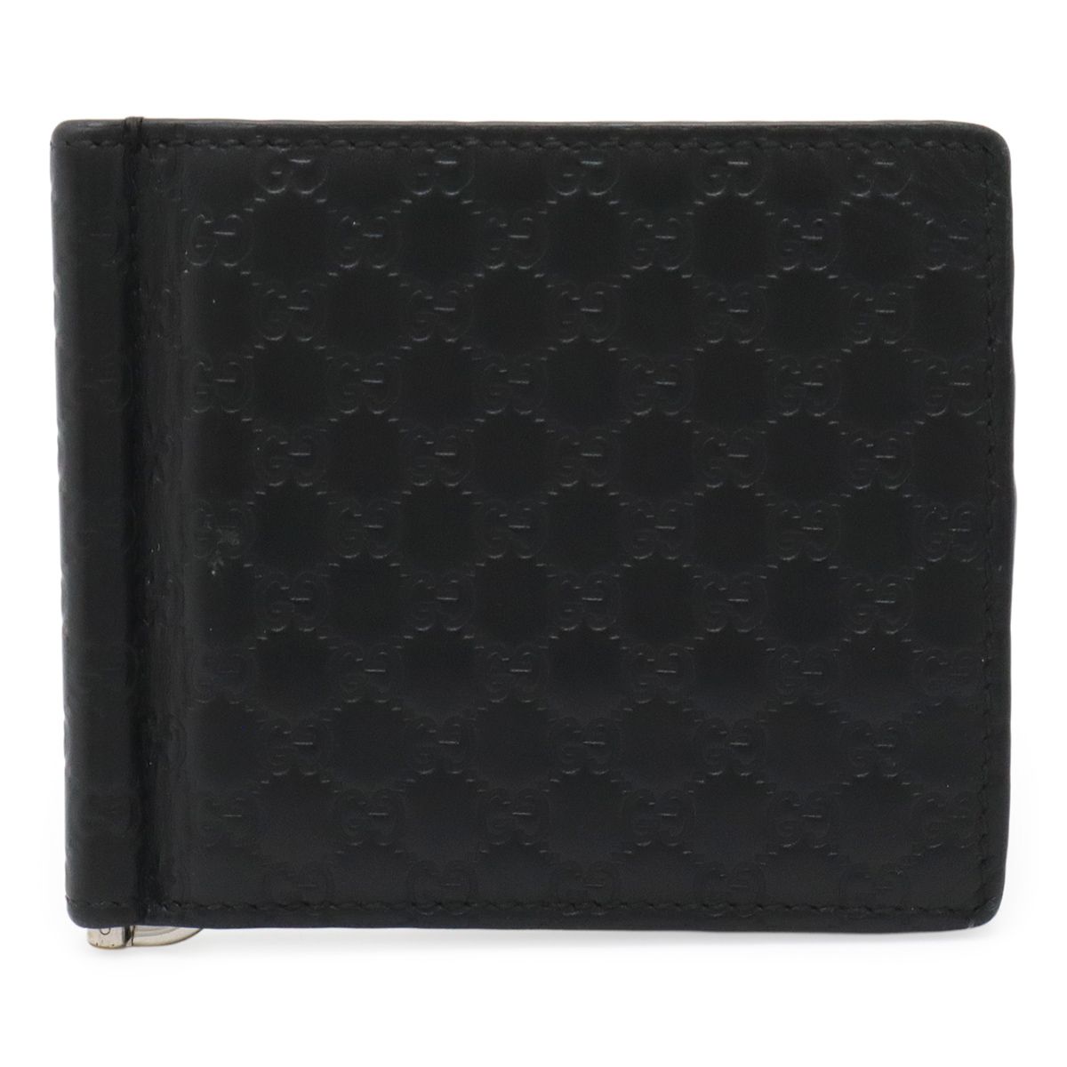 希少✨グッチ マネークリップ 札入れ GGエンボス デカロゴ ブラック 黒