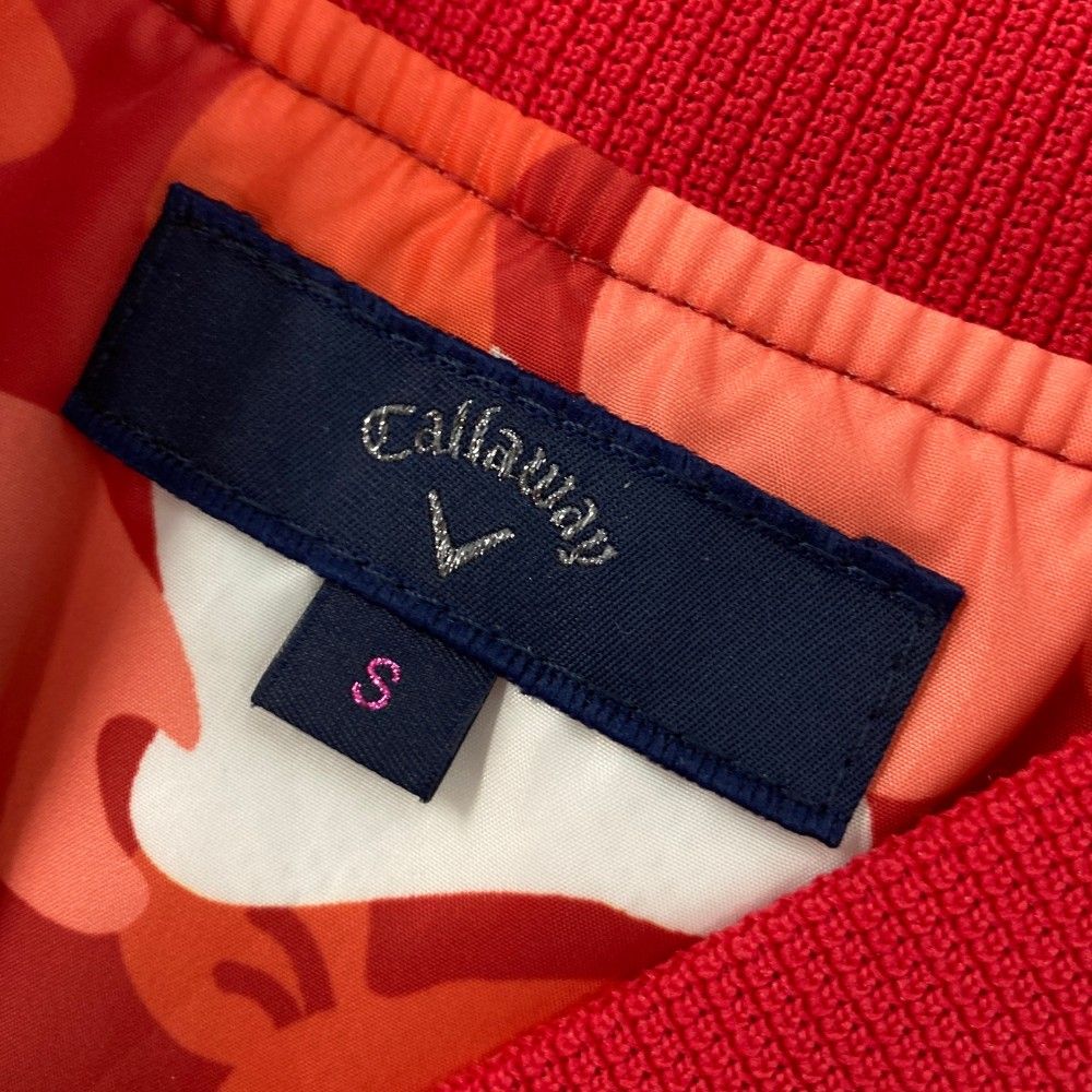 サイズ：S CALLAWAY キャロウェイ  裏メッシュ ジップジャケット 総柄 レッド系 [240101445600] ゴルフウェア レディース ストスト サイズ：S CALLAWAY キャロウェイ 裏メッシュ ジップジャケット