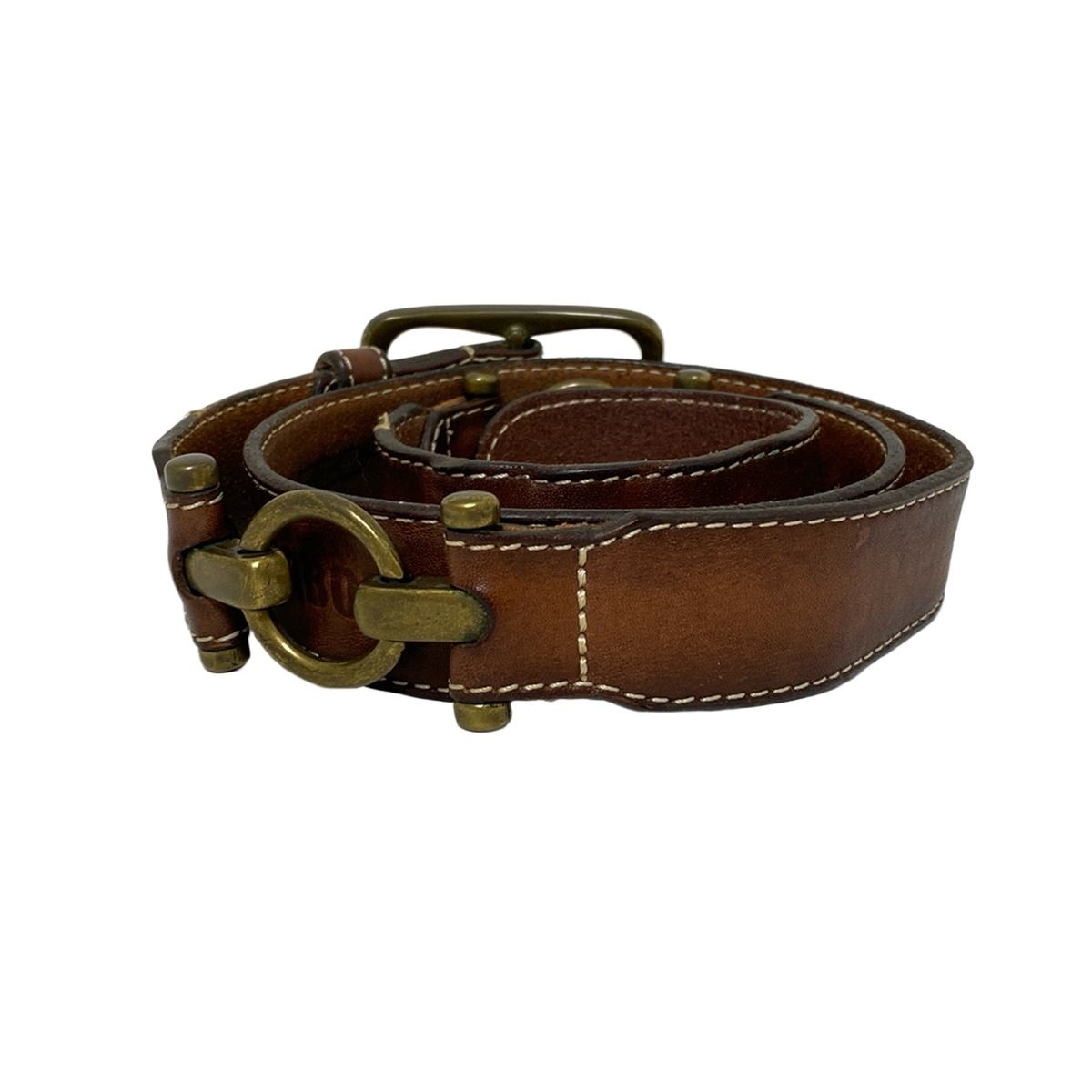 DSQUARED2 ブラウン レザー ベルト DSQUARED2 - DSQUARED2(ディースクエアード) ベルト XL