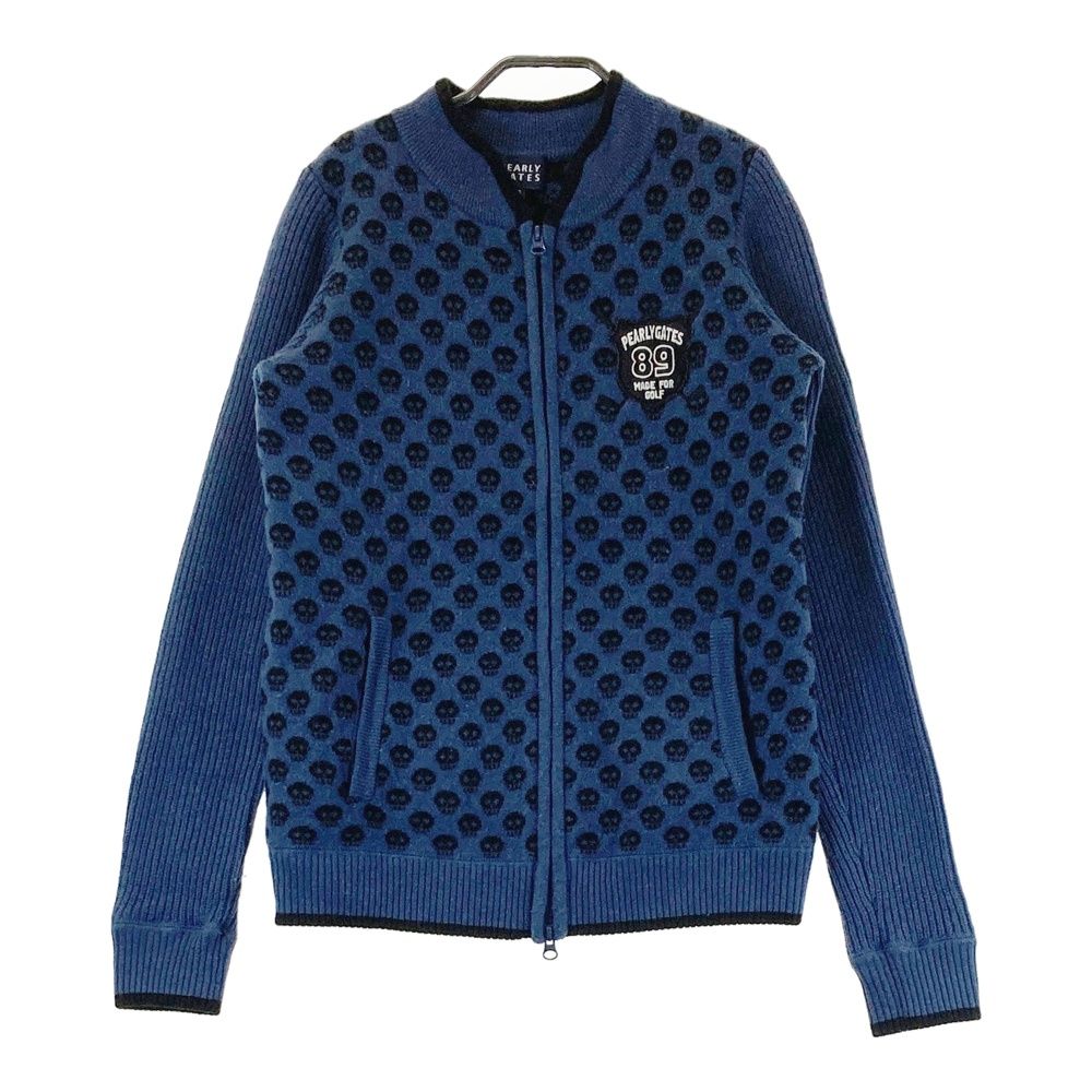 サイズ：2 PEARLY GATES パーリーゲイツ ニット ジップジャケット 総柄