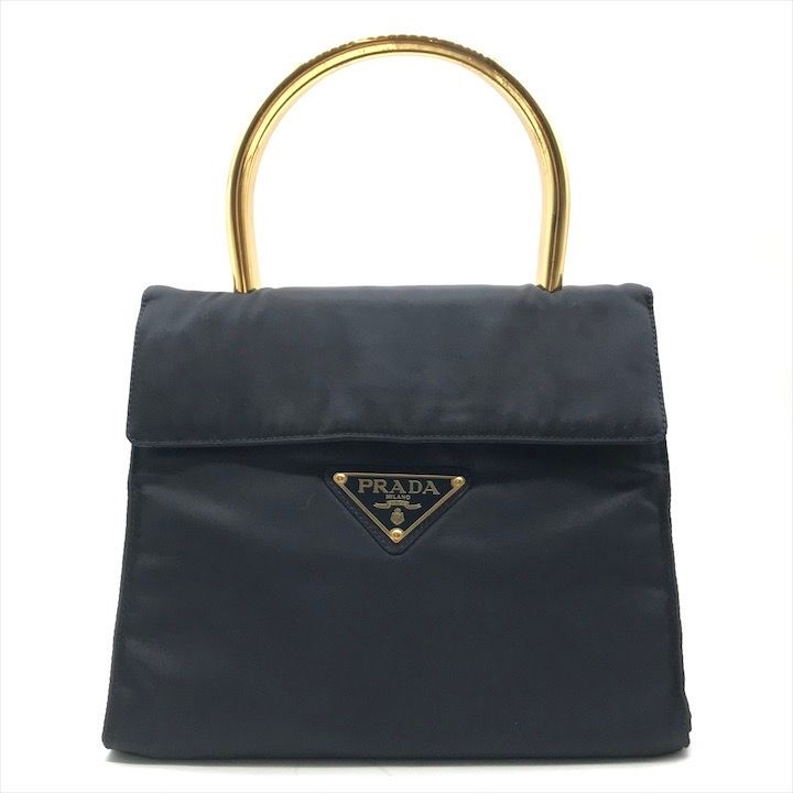 美品 PRADA プラダ メタルハンドル ハンドバッグ 三角プレート ボルドー 美品 PRADA プラダ メタルハンドル ハンドバッグ 三角プレート ボルドー