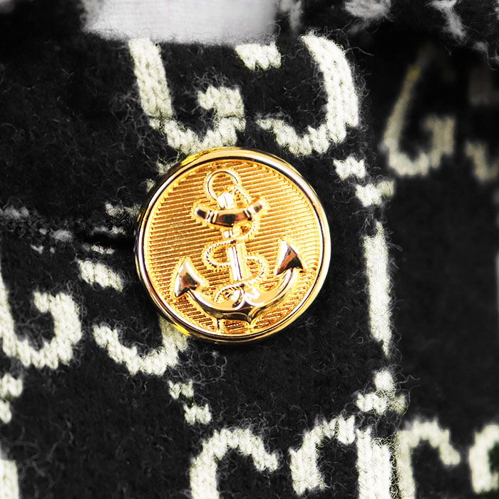 極美品】GUCCI グッチ カシミヤ 金ボタン スタンドカラー