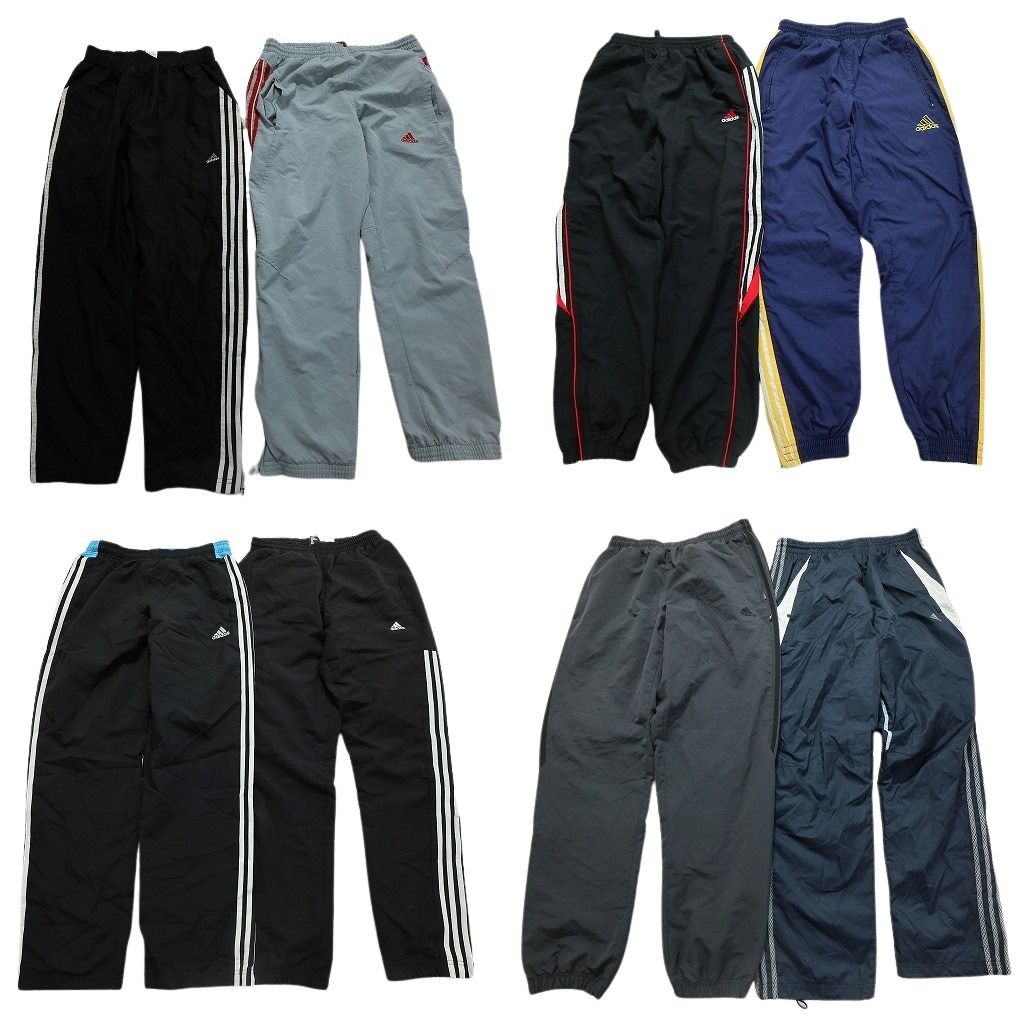 古着卸 まとめ売り アディダス adidas ウインドブレーカー パンツ 8枚セット メンズ S |M サイドジップ ローコード 古着 NC0891