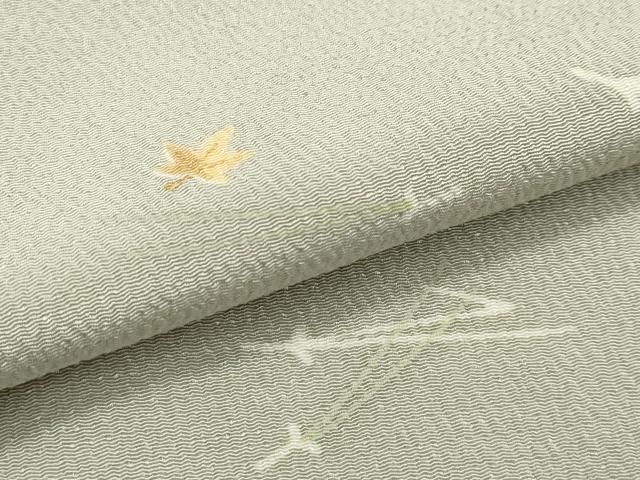 平和屋本店●極上　銀座きしや　小紋　吹寄せ文　金彩　鬼しぼ縮緬　白橡色地　たとう紙付き　逸品　未使用　CZAA2049s5 平和屋本店□極上 銀座きしや 小紋 吹寄せ文 金彩 鬼しぼ縮緬 白橡色地