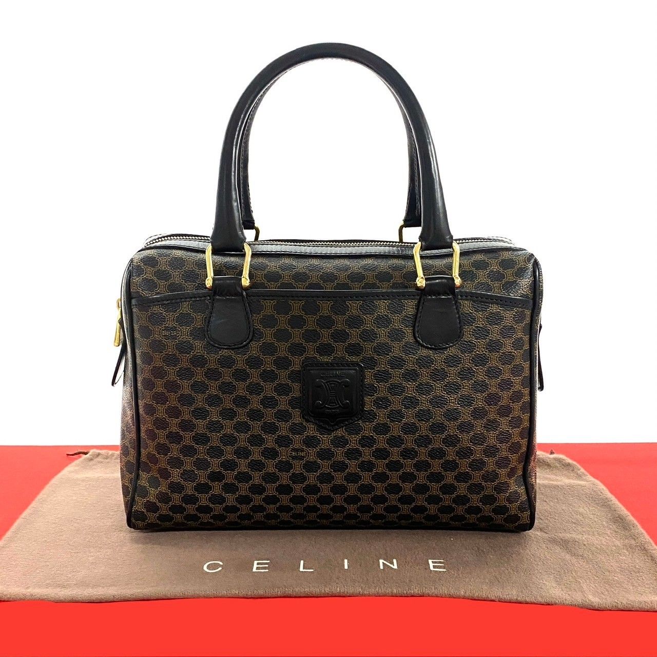 ほぼ未使用 CELINE セリーヌ ヴィンテージ マカダム ブラゾン 柄
