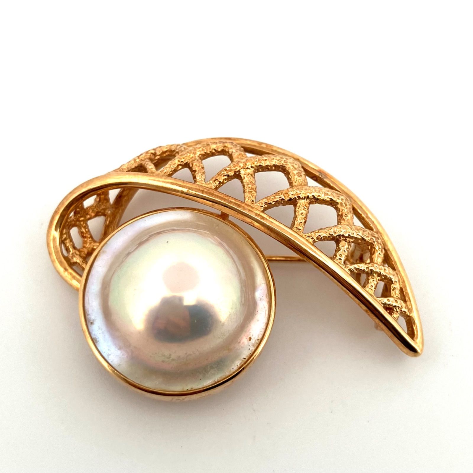 TASAKI タサキ パール 真珠 マベパール ブローチ ゴールド レディース