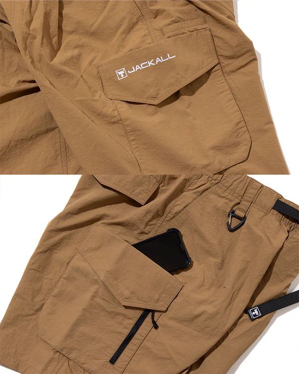 ジャッカル フィールドカーゴショーツ ブラック オリーブ コヨーテ 10か所のポケットあり JACKALL 釣りショップ クーラーボックス