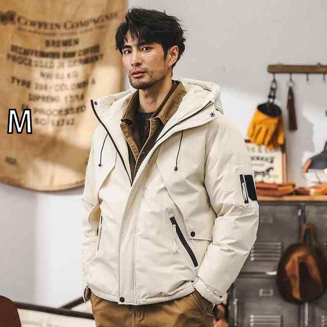 [M ]春 コーデ メンズ 用 服 シンプル ファッション オシャレ 大人 かっこいい 大きいサイズ ストリート 紳士服 アメリカン アウトドア ダック ダウン ジャケット マウンテン フード付き 