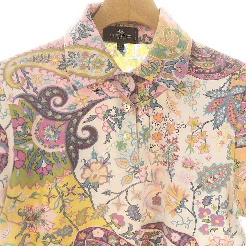 エトロ ETRO 花柄 半袖 ポロシャツ 44 マルチカラー /DF □OS