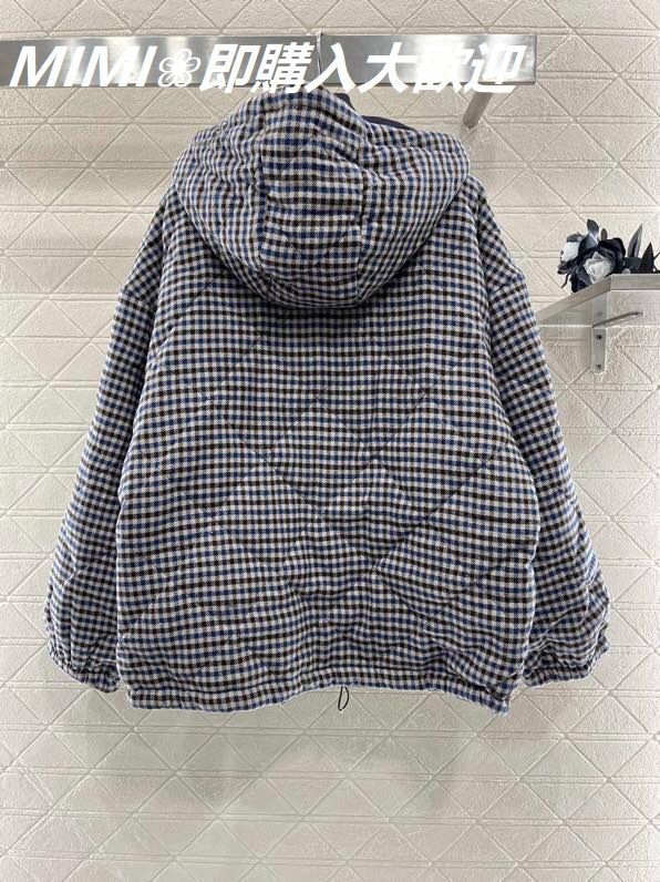 プラダ Prada チェック柄 フード付き ダウンジャケット - メルカリ